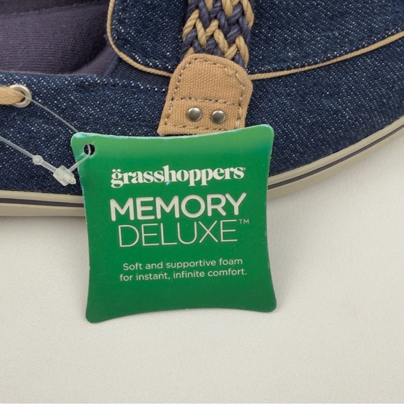 Grasshoppers Denim Slip-On Loafer Shoes Womens 9.5W Memory Deluxe NWT - Picture 7 of 11